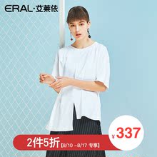 【门店直发】ERAL/艾莱依商场同款短袖女2018夏季新款宽松圆领图片