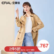 【门店直发】ERAL/艾莱依商场同款休闲百搭中长款双排扣风衣外套图片