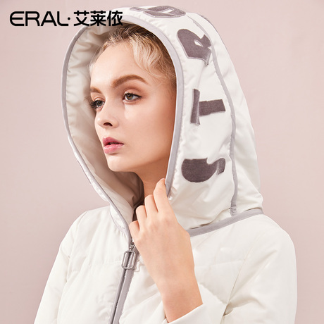 ERAL/艾莱依羽绒服女2018秋冬中长款加厚连帽外套617104072商品大图