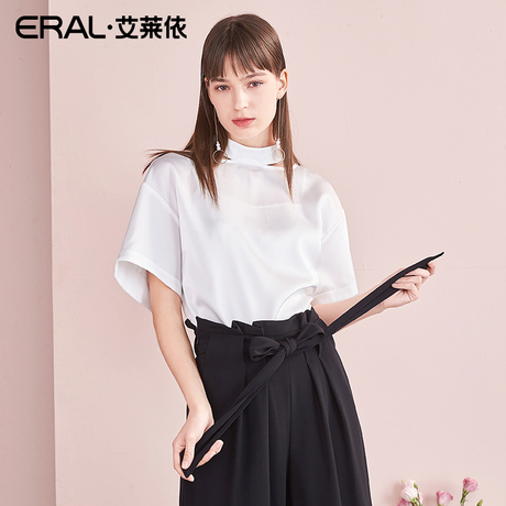 【门店直发】ERAL/艾莱依商场同款洋气小衫女气质上衣短袖衬衫t恤商品大图