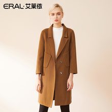 ERAL/艾莱依毛呢外套女中长款韩版2018新款双面羊绒大衣617073020图片