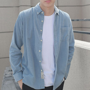 日系原创灯芯绒衬衫男