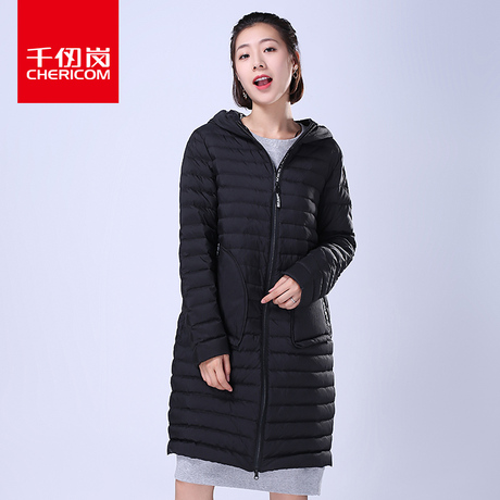 千仞岗2017新款冬季韩版连帽中长款羽绒服女保暖上衣女潮219035商品大图
