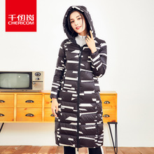 千仞岗女式长款带帽羽绒服2018秋冬新款女两面穿休闲厚外套229112图片