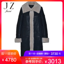 预售 玖姿旗舰店2018冬装新款皮草皮毛一体羊剪绒中长大衣女图片