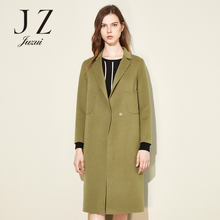 JUZUI/玖姿旗舰店2018冬装新款纯色保暖修身外套长袖羊毛大衣图片