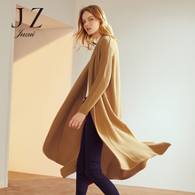 JUZUI/玖姿2018春装新款开衫纯色羊毛外搭长款毛衣女针织外套图片