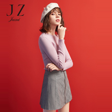 JUZUI/玖姿旗舰店2018新款多色圆领套头修身时尚针织羊毛衫女图片