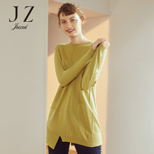 JUZUI/玖姿旗舰店长袖开叉羊毛套头毛衫上衣女2018秋季新款女图片