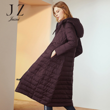 JUZUI/玖姿旗舰店2018新款女冬连帽羽绒服外套收腰显瘦过膝图片