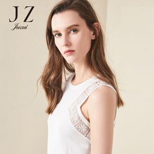 JUZUI/玖姿2018夏装新款性感蕾丝无袖圆领背心针织衫女毛衫背心图片