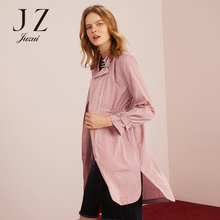 JUZUI/玖姿旗舰店中长款立领拉链时尚薄风衣女2018新款秋装图片