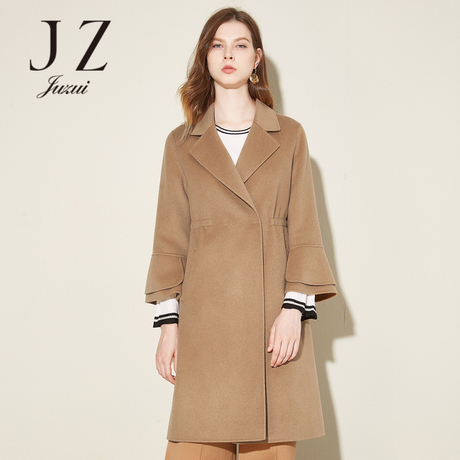 JUZUI/玖姿旗舰店2017冬季修身新羊毛毛呢外套收腰呢子大衣女商品大图