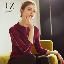 JUZUI/玖姿旗舰店2018秋季新款修身中袖休闲韩版套头毛衫女图片