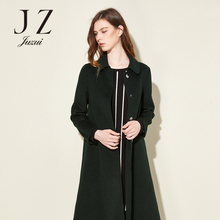 JUZUI/玖姿2017冬新款双面呢毛呢大衣女中长款外套图片