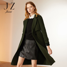 JUZUI/玖姿旗舰店2018冬装新款仿风衣设计中长双面呢羊毛大衣图片