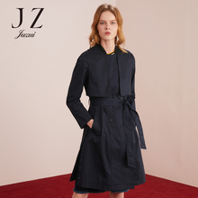 JUZUI/玖姿旗舰店2018秋装新款时尚双排扣中长款风衣女腰带款图片