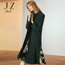 JUZUI/玖姿旗舰店2018冬装新款羊毛呢子中长侧开叉大衣女过膝图片