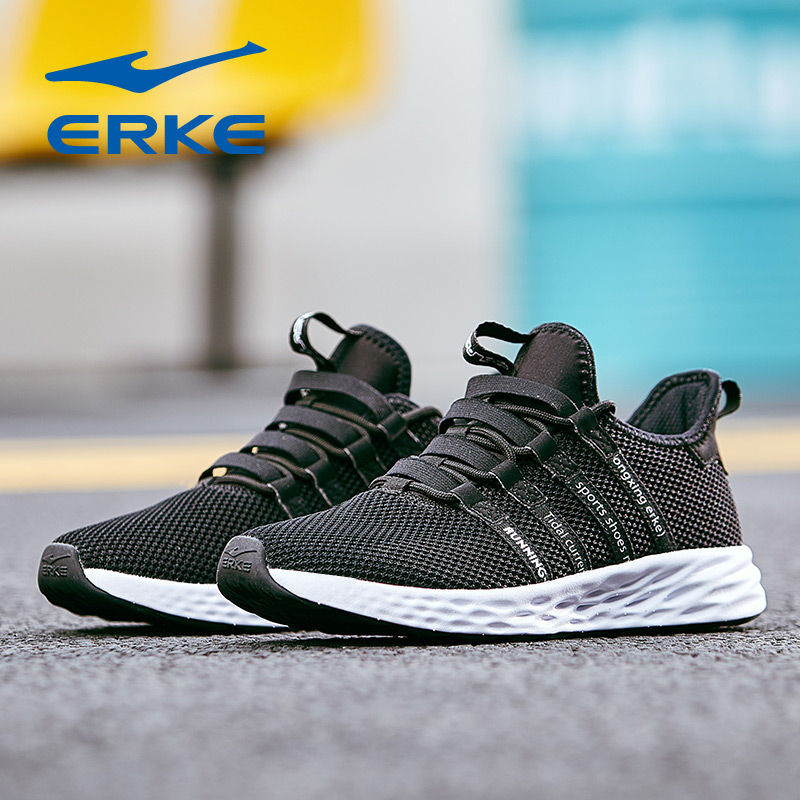 ERKE Women's Shoes Sneakers Spring 2019 Women's Leisure Running Sneakers Cushioning Running Shoes Women's Leisure Shoes