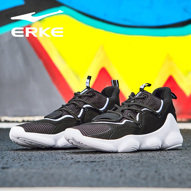 ERKE Spring 2019 New Men's Sports Shoes Men's Professional Basketball Shoes Training Shoes High top ankle protection shoes