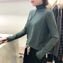 moke双面羊绒磨毛长袖 女2018冬款 打底衫 加厚保暖高领弹力T恤sukor