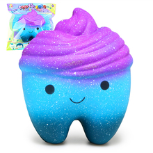 软软squishy慢回弹星空牙齿君 仿真pu慢回弹便便星空牙齿发泄玩具