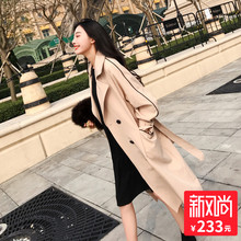 风衣女中长款2018秋季新款韩版女装宽松收腰过膝chic大码港风外套图片
