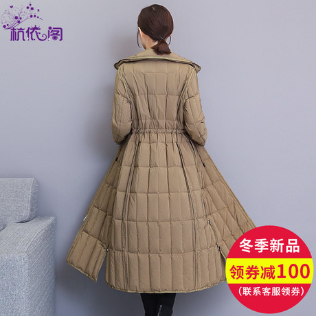 轻薄羽绒服女中长款2018冬季新款韩版修身女装保暖时尚羽绒衣外套商品大图