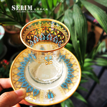 耐热双层加厚泡茶红茶杯水杯手工手绘创意ins套装 selim土耳其代购