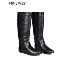 WEST 百搭皮带扣平底牛皮高帮靴高帮鞋 NINE 玖熙女靴 冬季时尚