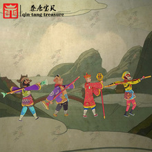 西游记孙悟空单手影人皮影木质皮影戏玩具儿童益智西安旅游纪念品