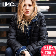 LINC/金羽杰秋装新款箱型喇叭袖轻薄羽绒服女短款外套潮7380701图片