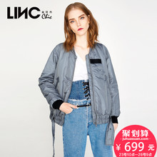 LINC金羽杰冬新款个性街头绑带羽绒服女短款宽松短款外套7450811图片
