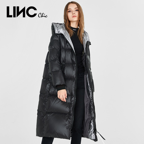 金羽杰2018冬季新品正反两穿超长连帽面包羽绒服加厚外套8434482商品大图