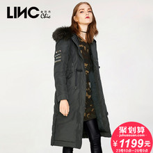 LINC金羽杰羽绒服女中长款女冬新款抽绳直身探班外套潮7451007图片