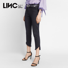 LINC金羽杰2018秋新款弹力小脚裤女九分牛仔裤铅笔裤修身8322269图片