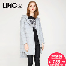 LINC金羽杰羽绒服中长款女印花冬季新款开叉工装个性宽松7470860图片
