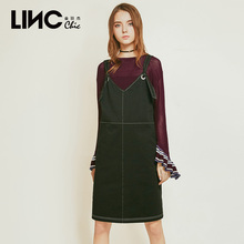 LINC金羽杰2018夏季新款微透木耳袖套头针织衫女长袖薄8250618图片