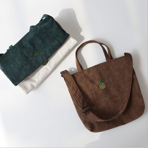 春新款灯芯绒刺绣帆布包袋