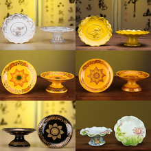 陶瓷莲花 供盘 供佛用品佛具上供贡盘贡佛高脚果盘供盘拜神水果盘