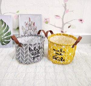 北欧布艺桌面收纳桶