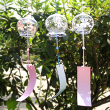 日式玻璃樱花风铃挂饰创意家居卧室房间挂件和风小清新铃铛门挂件