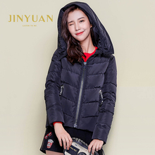 金苑冬季新品女装韩版修身百搭学院风连帽羽绒服外套J75135图片