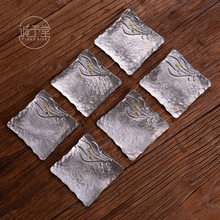 手工纯锡茶托茶杯垫日式小号茶道零配件隔热垫锡银茶垫创意锡茶器