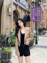 余木木短款翻领网红小西装外套女夏秋薄款西服上衣女秋装2019新款