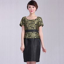 陶玉梅连衣裙女 春秋妈妈装 修身 显瘦 中老年连衣裙女E11F172图片