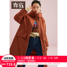 森宿Y高领收腰羽绒服女白鸭绒冬装2018新款中长款时尚加厚外套潮图片