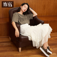 森宿Y针织绣花短袖T恤女秋装2018新款宽松休闲中长款上衣体恤潮图片