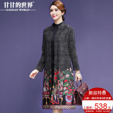 【下摆定位印花】甘甘的世界2018秋装新款中长款风衣外套复古图片