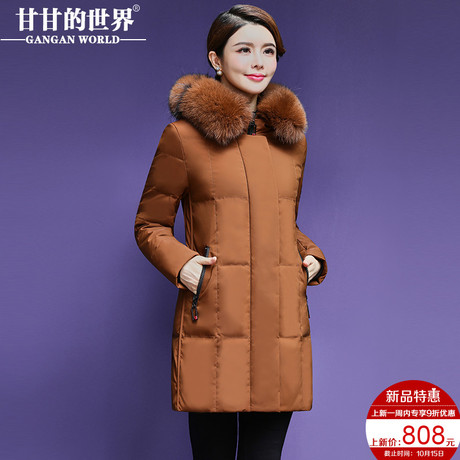 【90%白鸭绒 狐狸毛领】加厚短款羽绒服女甘甘的世界冬季新款防风商品大图